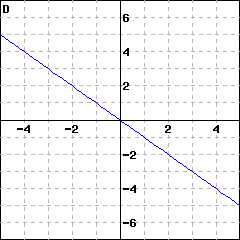 Graph D: graph of a line passing through the origin; it also passes through (1, -1)