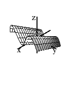 surface that has sinusoidal cross-sections in the y-direction, and linear cross-sections with positive slope in the x-direction.